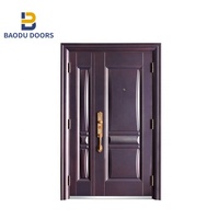 Portes en acier de sécurité, porte d'entrée en métal, porte extérieure, étanche, haute qualité, fabriquées en Chine, portes en acier fabriquées en Chine pour la maison