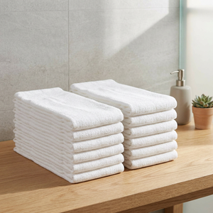 Paños de Cocina de Algodón, Rayados, Cuadrados, Tejidos, de Secado Rápido, Ecológicos, Lavables a Máquina, Blancos, Juego de 10 - Product Image 1