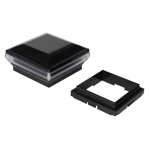 Zwart Plastic 5X5 4X4 Decoratief Hek Buiten Tuinpaalkap Led Elektrische 12V Laagspanning Led Landschap Licht