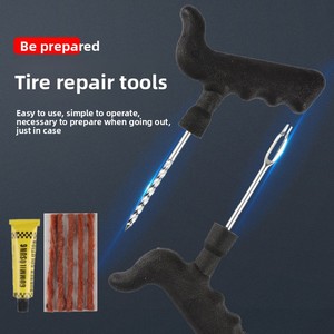 Kit de Herramientas para Reparación de Neumáticos de Coche, Juego de Tapones para Neumáticos sin Cámara, Tiras de Goma, Sonda de Inserción, Taladro para Reparación de Pinchazos de Emergencia en Motocicletas y Automóviles - Product Image 2