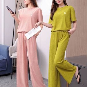 Bộ đồ nữ thời trang Đông Nam Á kiểu Chiba, quần xếp ly thêu, mùa hè, quần rộng, hai mảnh, mặc nhà mùa thu - Product Image 2