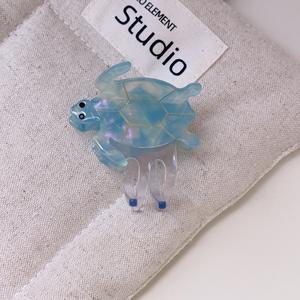 Pinzas para el Cabello con Forma de Tortuga Marina, Color Fresco, Acetato, Diseño Creativo, Pinzas de Alta Calidad - Product Image 5