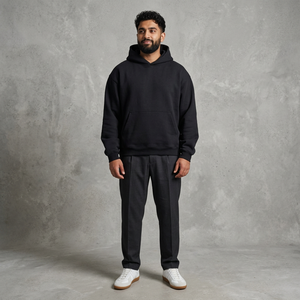Personnalisé DTG Sérigraphie Logo Streetwear Surdimensionné Unisexe 350GSM Sweats à Capuche en Coton Polaire Lourd Cropped Boxy Fit - Product Image 1