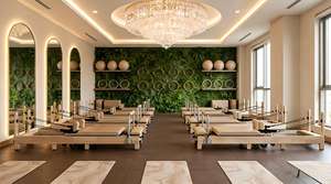 AOC-FL112 <span class=keywords><strong>Reformer</strong></span> de <span class=keywords><strong>Pilates</strong></span> Plegable de Roble Personalizado de Alta Calidad, Equipo de Fitness para Estudio de <span class=keywords><strong>Pilates</strong></span> y Uso Doméstico - Product Image 1