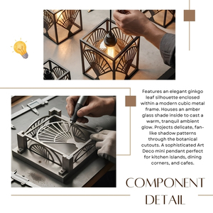 Prix compétitif, qualité supérieure, luminaire suspendu carré en métal en forme de feuille de Ginkgo, cage simple - Product Image 4