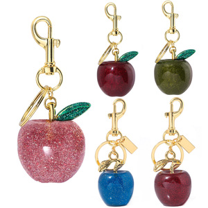 Hot Beautiful Red Crystal apple Shape Women's Bag Pendant Accessories High Quality Creative Light Keychain Portable Popular