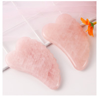 Améthyste naturelle Gua Sha Pierre Fluorite Quartz Rose Grattage Outils de Massage Cristal Forme de coeur avec dents pour les soins de la peau