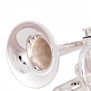 <span class=keywords><strong>Trompette</strong></span> <span class=keywords><strong>Cornet</strong></span> Professionnelle en Laiton de Haute Qualité, Clé de Si Bémol, Finition Argentée, 3 Pistons, Idéale pour Débutants, Durable - Product Image 4