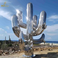D & Z Yard Decor Desert Beach Project Design Grande sculpture de cactus en métal à vendre
