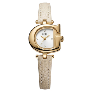 Reloj de Mujer con Esfera Personalizada, Adornado con Diamantes, Correa de Cuero Vintage - Product Image 1