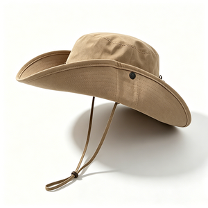 Chapeau de safari unisexe pliable à large bord, protection UV UPF50, en toile, avec sangle de menton réglable, idéal pour le sport, les voyages et l'usage quotidien - Product Image 3