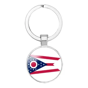 High Quality Ohio of the USA Flag Keychain Pendant Time Gemstone Keychain Pendant