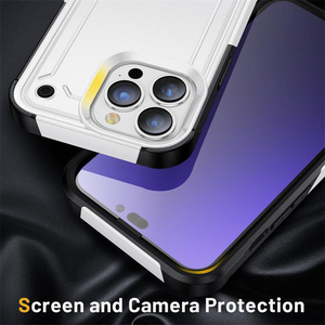 Custodia Protettiva Antiurto 2 in 1 in TPU e PC Bianca per <span class=keywords><strong>iPhone</strong></span> <span class=keywords><strong>14</strong></span> <span class=keywords><strong>Pro</strong></span>, Compatibile con Apple <span class=keywords><strong>iPhone</strong></span> 13 12 15 <span class=keywords><strong>Pro</strong></span> Max 16E 17 Air - Product Image 3