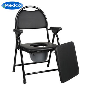 เก้าอี้นั่งถ่ายพับได้แบบพกพา รุ่น Cross Border Exclusive สีดำ พร้อมกระโถนในตัว ใช้ได้หลากหลาย เหมาะสำหรับสตรีมีครรภ์ - Product Image 2