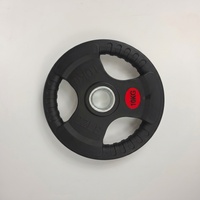 Plaque de poids en caoutchouc en gros 1,25-25 kg, 3 poignées, triple grip antidérapant pour équipement de fitness à domicile et commercial
