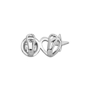 Grillz dentaire préfabriqué en laiton plaqué or 18 carats, style Hip Hop, argenté, 2 dents en forme d'étoile et de cœur - Product Image 4