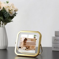 Cadre photo en métal et verre de style nordique créatif avec gaufrage géométrique doré pour spécimens végétaux DIY, idéal pour la décoration intérieure