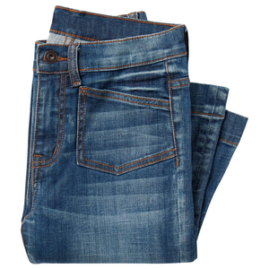 Jeans de Mezclilla Stonewashed de Pierna Recta y Cintura Media para Hombre, Corte Regular, Algodón, Estilo Casual, para Otoño - Product Image 1