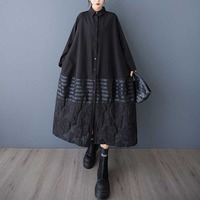 Nouvelle Robe Chemise Noire Oversize Femme Printemps 2026, Style Décontracté, à Rayures, Superposée, Jacquard, Ample, Manches Longues, Style Sombre, Vente en Gros