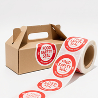 Rouleau d'autocollant alimentaire en vinyle étanche personnalisé pour restauration rapide logo de marque scellant les étiquettes rondes d'emballage de boîtes de nourriture pour hamburger