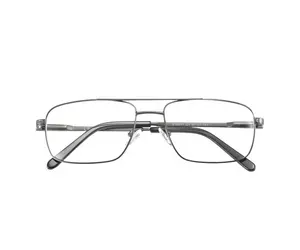 Double bar special flex hinge style squared resin lenses metal male optical frame men