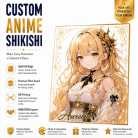 Papan Shikishi Anime Premium SZ Custom dengan Foil Emas Holografik, Papan Seni Manga Koleksi, Dekorasi Dinding, Merchandise