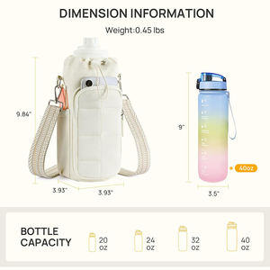 カスタムロゴ入りウォーキングランニングRFIDブロッキングナイロンキルティングクロスボディウォーターボトルスリングバッグ（ギターストラップ付き） - Product Image 3