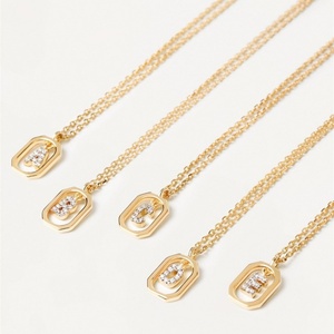 Trendiger Damenschmuck 925er Silber Buchstabenkette Alphabet-Anhänger Initiale Halskette Herren Damen - Product Image 5