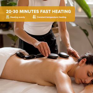 Calentador de Piedras Calientes Portátil Electrónico de 110V para EE. UU. y 220V para Reino Unido, Calentador de Bambú para SPA, Set de Masaje con 12 Piedras Calientes - Product Image 4