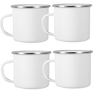 Mug en émail de 12 oz pour sublimation, tasse de camping en métal personnalisée, tasses en émail vierges blanches pour sublimation - Product Image 1