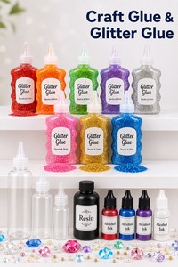 Colle créative à paillettes à faible viscosité pour projets d'artisanat DIY, colle artistique 120ml, lot de 6, colle multicolore - Product Image 3