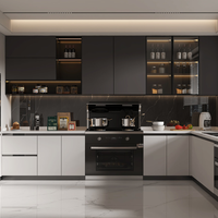Meubles de cuisine modernes en bois massif contemporains, panneaux MDF écologiques, multifonctionnels pour usage commercial et appartements