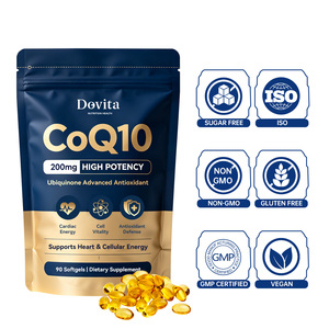 Cápsulas Blandas Veganas de CoQ10 OEM 200mg, Antioxidante Natural Puro para la Salud Cardiovascular, Energía Celular, Apoyo Inmunológico, Sin Gluten ni OMG - Product Image 1