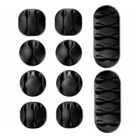 Lot de 10 supports de câbles durables, organisateurs de fils autocollants, organiseurs de câbles USB pour bureau, kit d'organisation de cordons, clips pour câbles USB