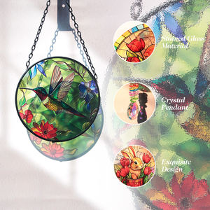 Colibri vidro colorido com <span class=keywords><strong>Metal</strong></span> Chain janela pendurada Suncatcher para janela - Product Image 4