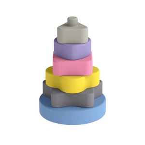 Jouets de dentition sensoriels en silicone souple pour bébés, jouets d'empilage créatifs et éducatifs DIY - Product Image 2