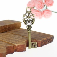 Breloque Clé Squelette Filigrane en Alliage Bronze Antique, Pendentif Vintage pour Décoration de Chapeau Steampunk