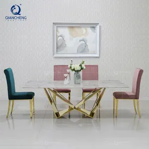 Роскошный обеденный стол и стулья, современная мебель для отеля, прямоугольный стеклянный обеденный стол на 12 мест