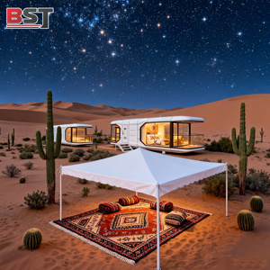 Système intelligent Capsule de camping luxueuse moderne Maison <span class=keywords><strong>pr</strong></span>éfabriquée Construction en acier Capsule spatiale à la mode - Product Image 3