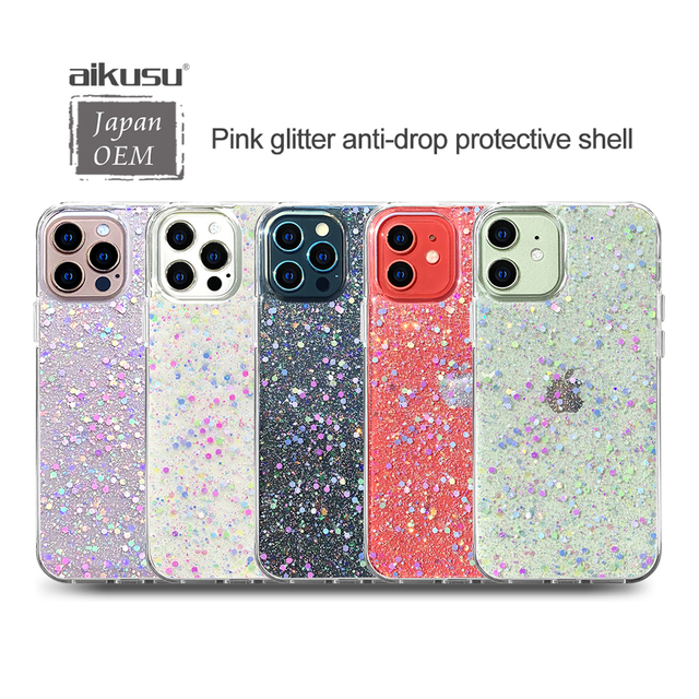 Transparent Waterproof Water Quicksand Glitter Epoxy Phone Back Cover Case for Iphone 13Pro Pro Max 6S