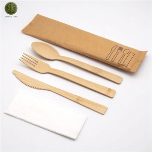 Set di posate in bambù biologico usa e getta (cucchiaio, forchetta, coltello) certificato FSC, senza sostanze chimiche, senza BPA, non tossico, compostabile, ecologico, sicuro, all'ingrosso - Product Image 4