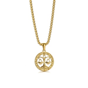 Magnifique collier ras du cou plaqué or 18 carats, bijoux personnalisés, signes du zodiaque, horoscope - Product Image 3