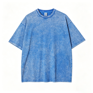 Camisetas Vintage para Hombre con Lavado Ácido, de Alta Calidad, 100% Algodón, Tejido Grueso, Oversize, con Logo Estampado - Product Image 1