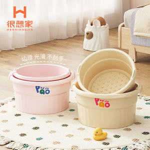 Henxiangjia Foot Bath Tub Round Insulated Durable For Home Baby Student Use - Product Image 1