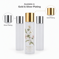 Flacon de parfum en verre rond, flacon de lotion essentielle, 100 ml-250 ml, flacon pulvérisateur transparent avec couvercle brillant or/argent/noir