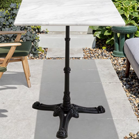 Table à manger carrée moderne en marbre avec pieds en fer, résistante à l'eau, durable, pour salle à manger, cour extérieure, hôtel, parc, bistro