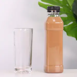 Vanjoin High Quality Wholesale Price 250ml 350ml 500ml 1L French Square Shape Plastic Empty Bottle For Juice Beverage