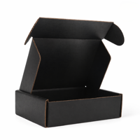 Boîtes d'expédition en carton ondulé recyclé écologiques personnalisées avec logo noir pour colis aériens, pliables, pour cadeaux, vente en gros