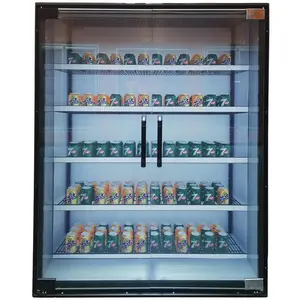Display freezer glass door Factory Commercial Refrigeration equipment glass door with shelves in Supermarkets, food stores