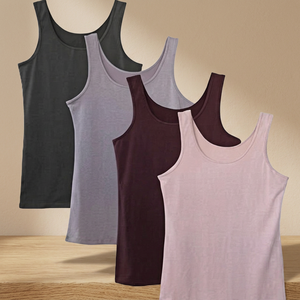 Camiseta de Tirantes Personalizada para Mujer, Tejida, Acanalada, Ajustada, de Color Sólido, Elástica, Suave, Transpirable, de Secado Rápido, Informal, para Usar en Capas, para Verano - Product Image 3